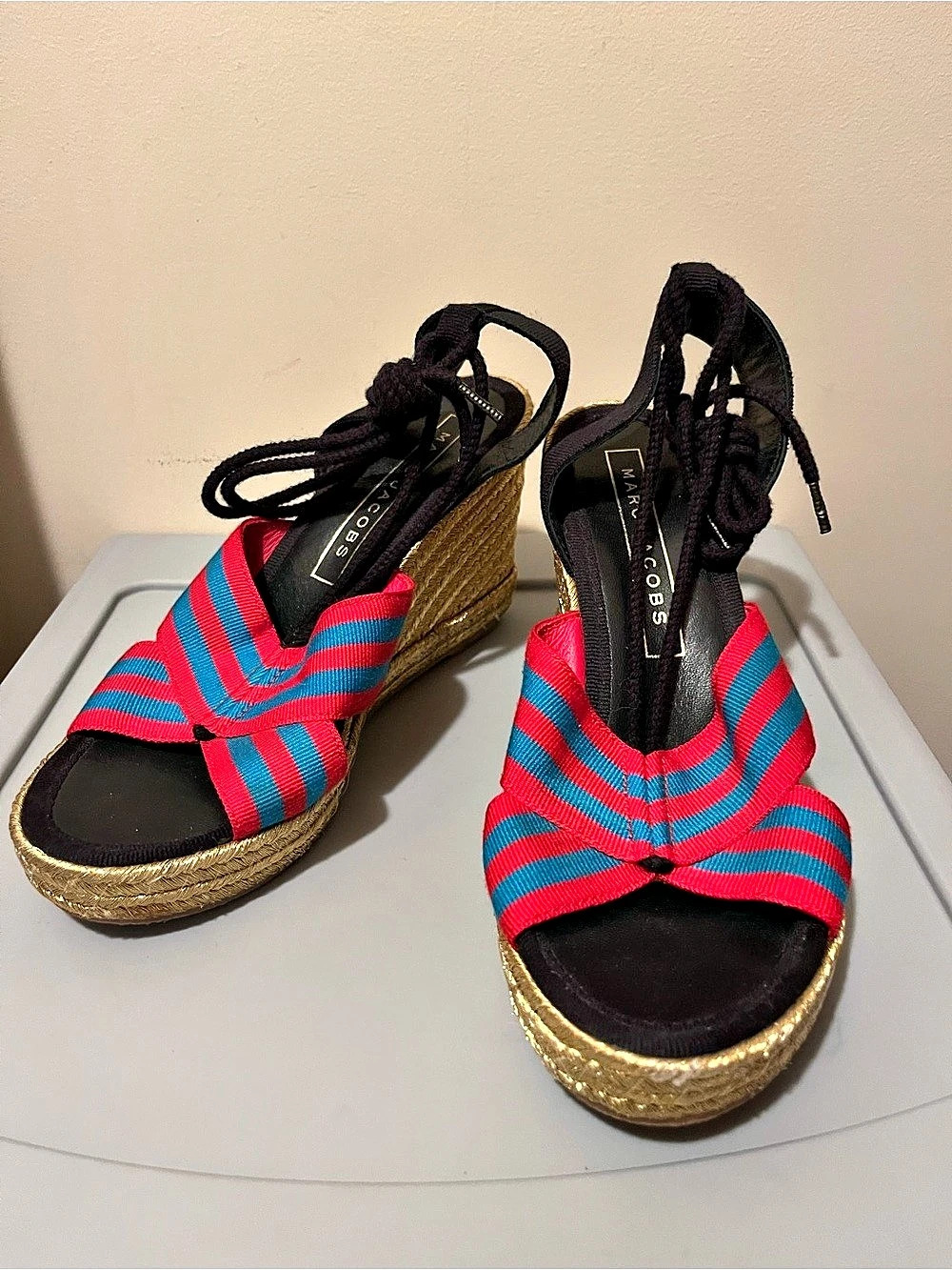 Marc Jacobs Dani Espadrille Lace-up Wedge Sandals - Size 36 (US 6)